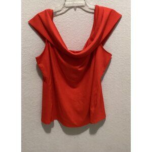 A New Day Red Ribbed Sleeveless Cowl Neck Top Size 3X